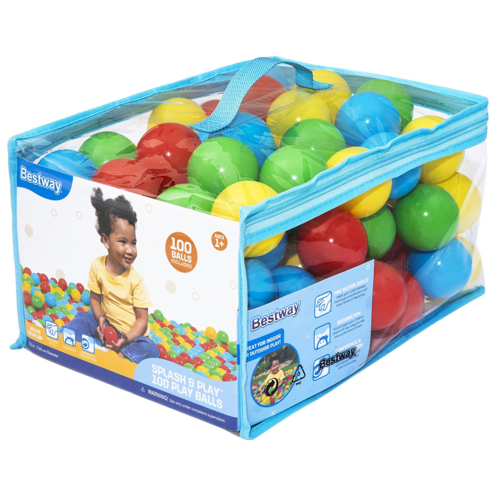 Bestway Splash and Play 100 Balls, Kids Toy Balls For Pits-Kiddie Pools-Bounce Houses-Games